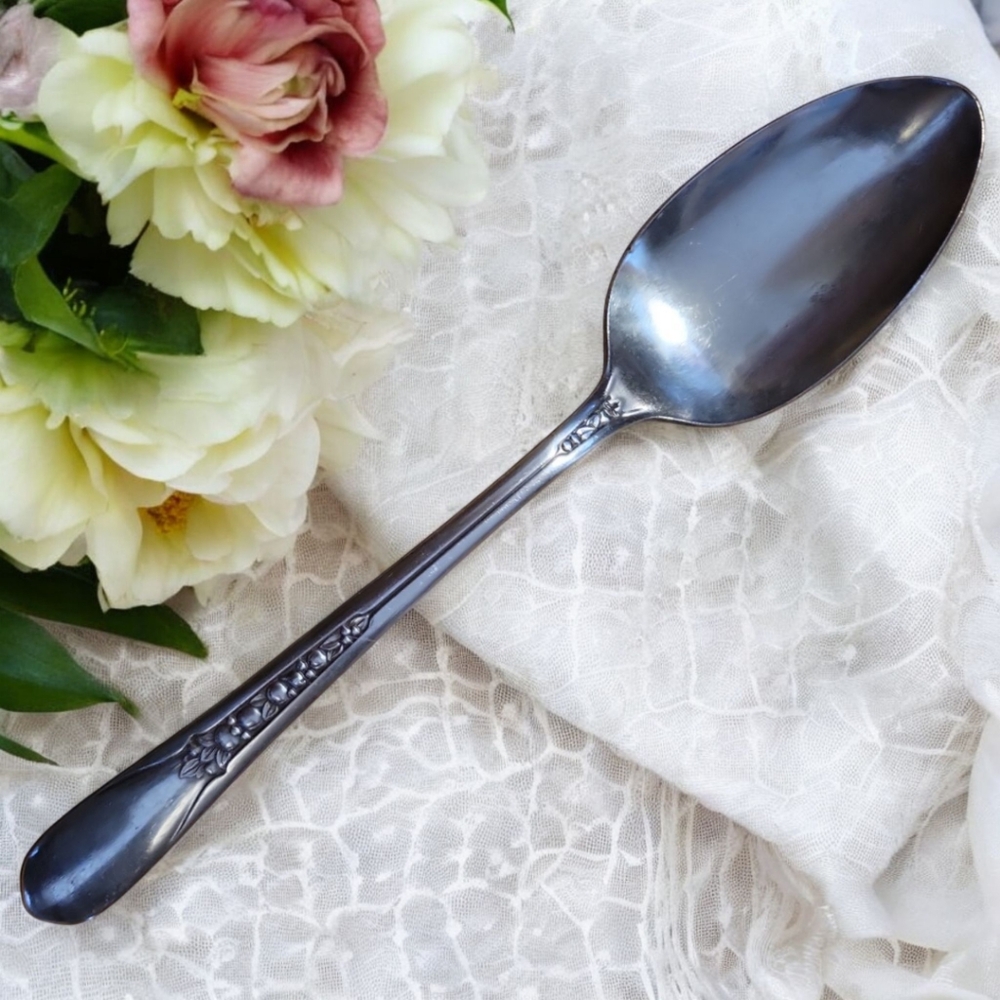 Vtg 1941 Wm Rogers PRISCILLA LADY ANN Silver Plated Table Spoon Silverware 2572